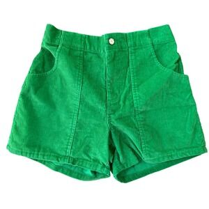Teddy Fresh Womens Kelly Green Corduroy Adjustable Waist Shorts Size Small